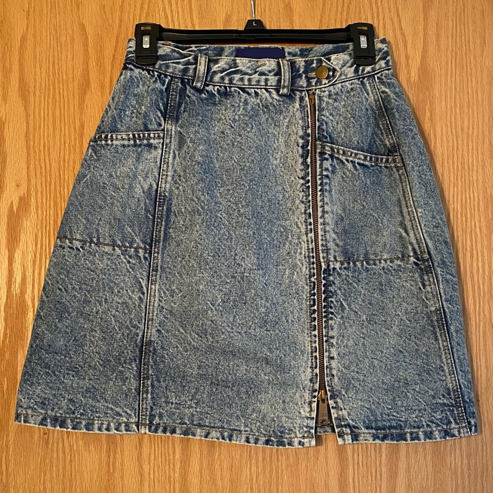 Denim acid washed vintage skirt